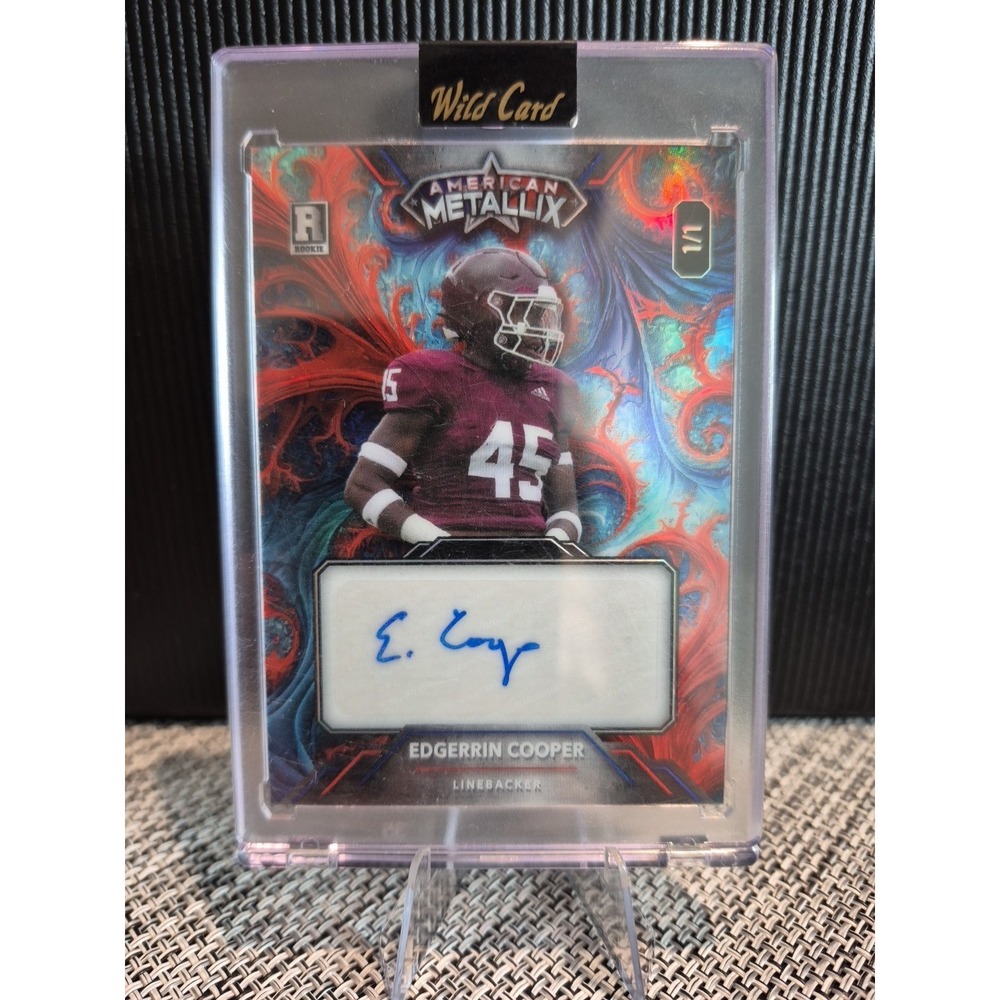 2023 Wild Card‎ American Metallix Edgerin Cooper #WMF-ECA Red Blue Auto 1/1 (RC)